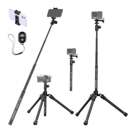 K&F Concept KF09.120 - zestaw, lekki statyw stołowy z funkcją monopodu, 36-170cm, udźwig 4kg, czarny_Możliwośći zastosowania_2